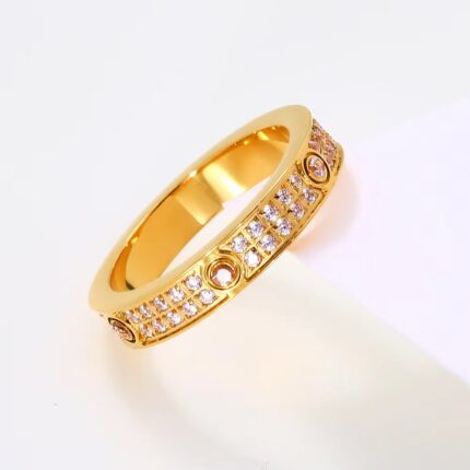 Inel love cu cristale cu aur 18K